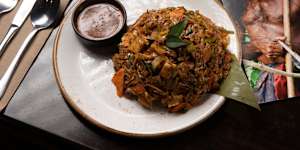 Chicken kotthu roti.