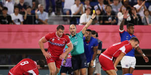 Six-try Samoa exploit tired Russians as three players sin-binned