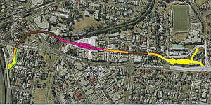 The original plans for the Eastern Busway. The Busway will open on Monday.