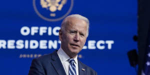 Joe Biden says the presidential transition is proceeding smoothly,despite Donald Trump's refusal to acknowledge defeat. 