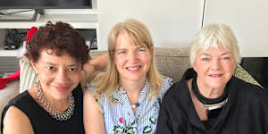 With daughters Lisa (left) and Holly,who lived above the restaurant as children and remember “watching people like Mick Jagger and Jerry Hall arrive”.