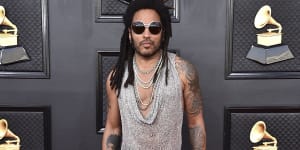 Lenny Kravitz defied expectations of dressing your age when he arrived at the 64th Annual Grammy Awards in Las Vegas.