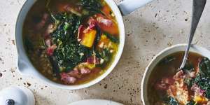 Danielle Alvarez’s pumpkin,pancetta and barley soup.