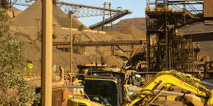 Rio Tinto Tom Price mine site in the Pilbara Region of Western Australia.