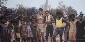 Boigu villagers on the beach in the 1930s. The beach no longer exists due to erosion and rising sea levels.