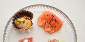 Sashimi tasting plate. 