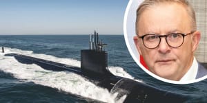 Australian Prime Minister Anthony Albanese and the submarine