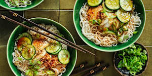 Substitute the chicken for prawns or tofu.