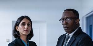 DS Devi (Anjli Mohindra) and DI Ruiz (Shaun Parkes) are on the case of a string of murders in The Suspect.