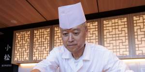 Owner and chef Yang Joan Jang prepares sushi at his Komatsu omakase restaurant in Rhodes.