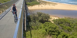 Trestle bridge above Kilcunda beach on the Bass Coast Rail Trail 