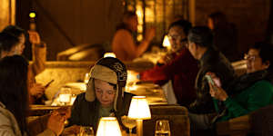 The tables are generously spaced,but the room is cavernous. 