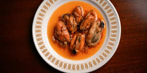 Mussels escabeche.