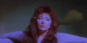 Kate Bush in the Running Up That Hill film clip. 