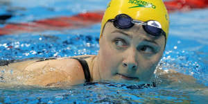 Australia's Cate Campbell after winning a semi-final of the women's 100-metre freestyle.