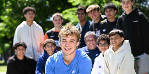 Sanders with his Melbourne Grammar schoolmates.