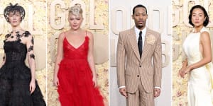 Black,white and red all over:The Golden Globes red carpet top trends