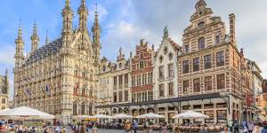 The Grote Markt,the major town square of Leuven,a Flanders university city.