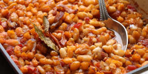 Smoky slow-cooked beans.