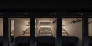 One of Japan’s famous capsule hotels with some serious tech.