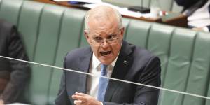 Scott Morrison in question time on Wednesday.