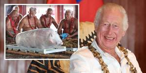 King and Queen gifted a whole pig on state visit to Samoa