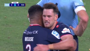 Some quick thinking from Ryan Louwrens set up Lachie Anderson for the first try of the match for the Rebels against the Waratahs.