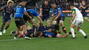 Highlanders halfback Folau Fakatava finally breaks the Force in a low scoring clash.