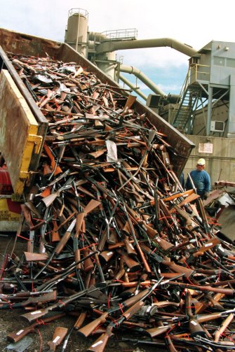 Guns in Sydney to be destroyed under the post-Port Arthur buy-back scheme.