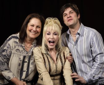 Patricia Resnick (left), Dolly Parton and musical arranger Stephen Oremus; the team behind 9 to 5 The Musical.
