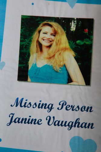 A missing persons poster of Janine Vaughan.