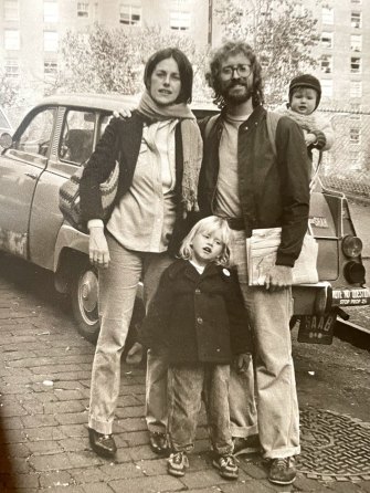 Dohn (centre), with his parents Bernardine and Bill and younger brother Malik while living underground.