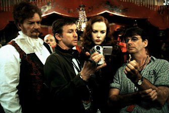 Jim Broadbent, Baz Luhrmann, Nicole Kidman in Moulin Rouge, 2001. Part of the Australians in Hollywood exhibition.
