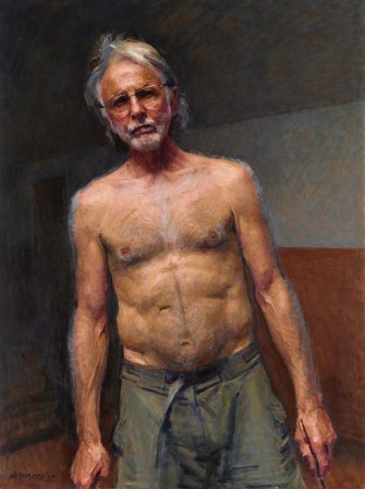 Robert Hannaford, Hirsute self-portrait, oil on canvas, 121.3 x 91.5 cm.