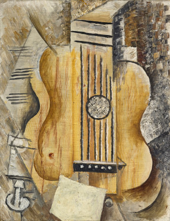 Pablo Picasso, Guitar ‘J’aime Eva’ 1912, oil on canvas. 