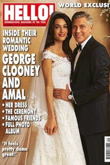 Amal Alamuddin s wedding dress revealed online by People and Hello