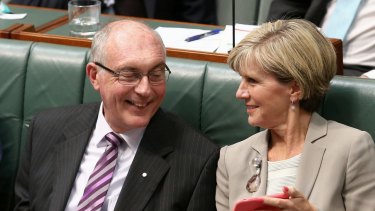 Deputy Prime Minister Warren Truss and Foreign Affairs Minister Julie Bishop during question time  on Wednesday.