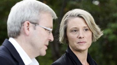Health showdown .... Prime Minister Kevin Rudd with NSW Premier Kristina Keneally at The Lodge in Canberra.