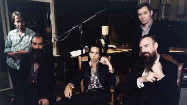 Nick Cave (centre) with the Bad Seeds (from left) Martyn Casey, Warren Ellis, Thomas Wydler and Jim Sclavunos.