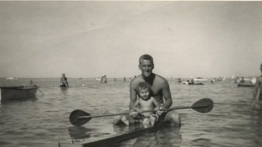 Liz Minter with her father.