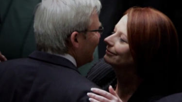 Former Labor prime ministers Kevin Rudd and Julia Gillard in the acclaimed ABC documentary series, <i>The Killing Season</i>.