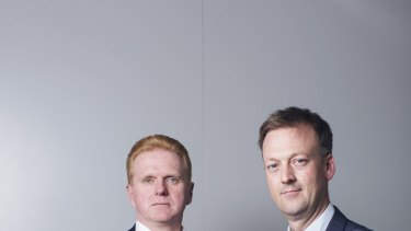 From left, Glen Williams and David Gunn, global payments experts at Bain & Co.