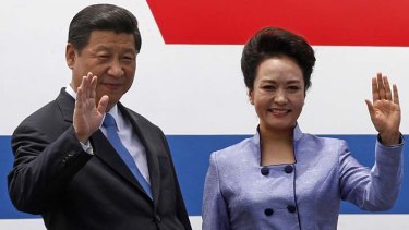 Centre stage: China's President Xi Jinping and his wife Peng Liyuan.