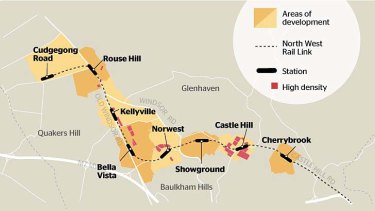Areas accessed by the North West Rail Link are expected to experience increased high-rise development.