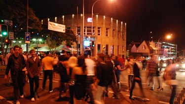 Night on the town ... revellers swarm into Fortitude Valley on weekends.