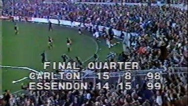 Famous scenes: Neil Daniher's heroics get the Bombers home in front of a packed house.