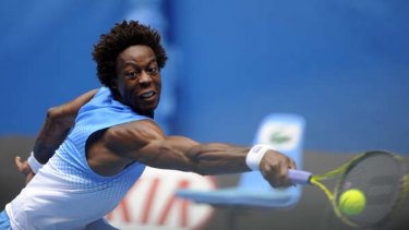 French resistance ... the once brittle Gael Monfils has matured into a five-set fighter under Australian coach Roger Rasheed, as he showed yesterday against Thiemo de Bakker.