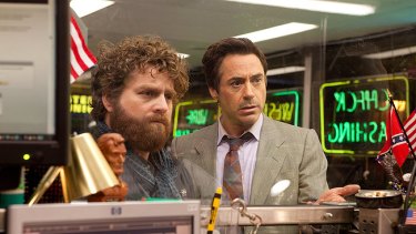 Best friends until they hit LA: Zach Galifianakis (left) and Robert Downey Jr try to sort out their money troubles in the rough-edged road comedy Due Date.