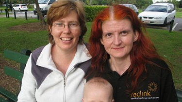 Katherine Eastaughffe (left) and Una Harkin with son Daniel.