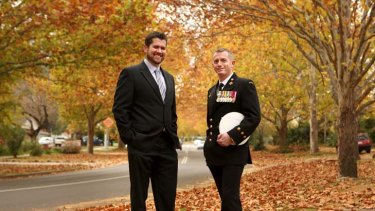 Inclusive &#8230; Chief Petty Officer Stuart O'Brien, right, with his partner, Chris Matterson.